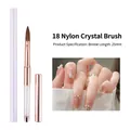 Maat 18 nylon nail art penseel met 25 mm haren en roségouden kristallen handvat - Maat 18 (25mm)