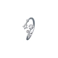 Minimalistischer S925 Sterlingsilber Sternring mit Zirkoniasteinen und offenem Design - Einstellbar Offen / Weißgold