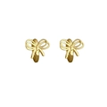 Eleganti orecchini a fiocco in argento sterling S925 dorato per donna con finitura lucida - Argento 925 / Oro