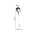 Polished stainless steel round soup spoon with 17cm length and 4.5cm head width - 410 Stainless Steel Medium Round Spoon