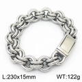 Massives Gliederkette-Armband aus Titanstahl mit 230mm Länge und O-Link-Design - Schwerer Gewebter Ring Stil (KB166022-KJX)