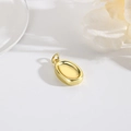 Creative 18k gold plated oval pendant with smooth metallic finish for jewelry making - Gold