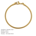 Minimalist 2.5mm gold stainless steel snake chain bracelet for men and women - 19cm / 2.5mm Gold