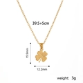 Minimalist golden four-leaf clover pendant necklace with detailed size and weight specs - Gold Minimalist Clover