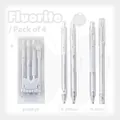 Set di 4 penne gel RosyPosy Fluorite con design trasparente a trama ghiaccio rotto - Bianco Zephyr / Set da 4