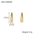 Minimalist gold teardrop earrings in polished stainless steel with 2.7cm length - Minimalist Gold Teardrop Earrings (HE47189DW0)