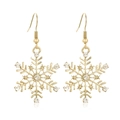 Golden Christmas snowflake earrings with rhinestones and elegant ear hooks for women - Gold Ice Snowflake