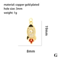 Detail view of 18K gold plated rocket pendant charm with dimensions and material info - Rocket Shape Pendant / Gold