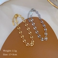 Bracciale a catena a naso di maiale in acciaio inossidabile oro e argento per le donne - Acciaio al titanio integrale / Oro