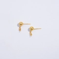 Golden S925 silver DIY tassel earring components with stud pins and hanging loops - Gold Stud Accessory