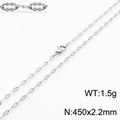 Silver creative lip chain necklace in titanium steel with lobster clasp 450x2.2mm - B Style (2.2mm) / 45cm (18 inches) / Steel