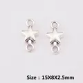 Silver alloy hollow star connector charms for DIY jewelry 15X8X2.5mm XK2905# - XK2905#