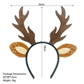 Cute reindeer antler headband in brown plush fabric with decorative deer ears - New Yellow Ears Antlers