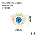 Gold plated copper evil eye charm pendant DIY jewelry making accessory with blue resin eye. - Teardrop Blue Eye Pendant Only (B-3)