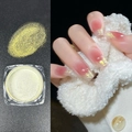 Golden aurora nail powder jar with translucent pink gradient manicure effect display - Aurora Gold