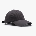 Classic charcoal grey cotton baseball cap with adjustable buckle for outdoor activities - Adjustable / Dark Gray