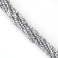 Strands of 3mm silver faceted glass crystal beads for DIY jewelry making and crafts - 3mm (Approx 120pcs) / Half Silver Plated