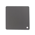 Grey square honeycomb silicone heat resistant mat with hanging hole for kitchen use - 7C Light Gray