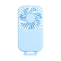 Portable mini USB fan in light blue with foldable stand and handheld design - Sky Blue