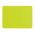 Rectangle lime green silicone placemat with rounded corners on a plain white background - Green