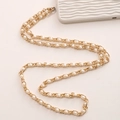 Golden crossbody phone chain with elegant white pearls and durable lobster clasps - 6mm Pearl Chain Long / 120cm