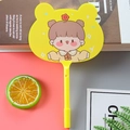 Yellow manual fan ballpoint pen featuring a cute cartoon girl pattern for students - Flower Girl Yellow