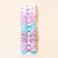 Lot de 8 nœuds pour cheveux pour enfants avec motifs licorne et écailles de sirène - Style 19