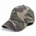 Detail of classic green-brown camouflage baseball cap with durable canvas texture - Adjustable / Military Green Coffee