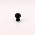 Natural black gemstone mushroom pendant with a smooth matte finish for DIY jewelry - Shungite / 15*20mm