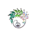 Spilla di lusso stile corte con cristalli verdi e perle per completi eleganti da donna - Verde