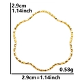 Golden wavy geometric jewelry charm with 2.9cm diameter and 0.58g weight specs - Wave Ring-S1514 / Gold