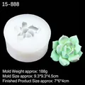 Succulent cactus shaped silicone mold with finished green resin craft and dimensions - Transparent 15-888
