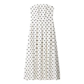 Elegant white strapless maxi dress with black polka dot pattern in a studio setting - S / White Polka Dot