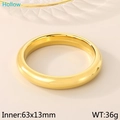 Bracciale rigido cavo placcato oro 18K lucido, diametro interno 63x13mm, peso di 36 grammi - Colore Oro (KB191586-GC)