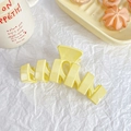 Detail of light yellow matte hair claw clip on soft white crinkle paper background - Bright Yellow / 11cm