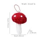 Adorno de seta de fieltro rojo con lunares blancos para decoración de árbol de Navidad, 7 cm - Rojo
