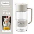Kitchen seasoning jar 550ml automatic glass oil bottle in grey with measurements - 550ml / Oil Bottle / Smoke Grey