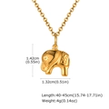 Detail showing gold elephant pendant dimensions 1.42cm x 1.32cm with intricate sunray pattern - Elephant / Gold