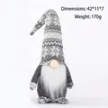 Christmas gnome doll with snowflake hat, size 42x11x7cm, 170g plush nordic ornament - Light Gray