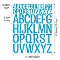 Blue vinyl letter stickers in 1 and 2 inch sizes on 22x27.5cm waterproof sheet - 22*27.5cm / Light Blue