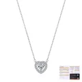 Collier en argent 925 avec pendentif cœur en moissanite et son certificat GRA - Collier / 40+5cm