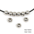 Silver stainless steel flat round spacer beads with 7x5mm size for DIY jewelry - 7x5mm (Hole 1.5mm) 20 Pieces