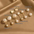 Assorted pearl geometric safety pins and brooches in various sizes and styles - Flower Smiley Style (A20-9)