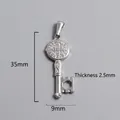 Detail view of Saint Benedict key pendant with 35mm height and 9mm width dimensions - St. Benedict Medal Key Pendant (P00213S)