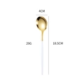 304 stainless steel spoon in gold and white finish, 18.5cm length and 29g weight - White Gold Medium Spoon