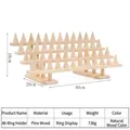 3-tier solid pine wood cone ring display stand with 48 slots for jewelry storage - Extended 4 Tiers 48 Slots