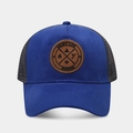 Casquette trucker bleu foncé en suédine et mesh avec patch outdoor Enjoy Life - Réglable / Bleu Uni