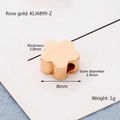 Perla a forma di fiore in acciaio inossidabile oro rosa KLJ6899-Z per bracciali DIY - Forma di Fiore in Oro Rosa Foro Singolo (KLJ6899-Z)