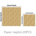 20PCS straw pattern napkins set with size comparison 13 inch and 6.5 inch paper tissues - Paper Napkins 20PCS (Haystack)
