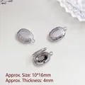 Macro detail of 10x16mm vintage silver oval locket pendants with ornate floral engravings - 4# Platinum Oval Locket